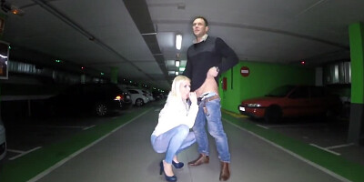 Guy penetrates cute blonde with small butt and cums over face