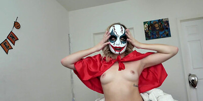 Eccentric blonde worships stepbrother's boner and balls