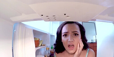 Dark haired babe is down on her knees for a nice blowjob