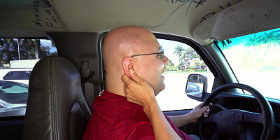 Alexis Fawx has fun in the bus and shows off her delitghtful psrts