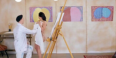 Mandy Muse And Markus Dupree - Juicy Brunette Poses For Artist And Gets Fucked Hard