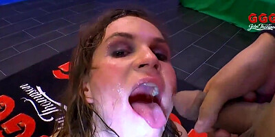 Extraordinary bukkakes popshots and gasping on luisa