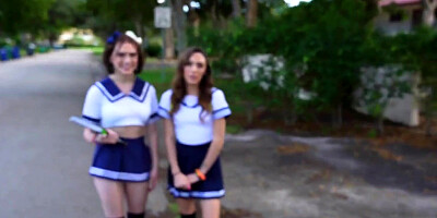 Whorey Skippers Gone Naughty and Bad with the Guard (Dani Blu, Gracie Gates, ultra-kinky bad, Brighton Blaze)