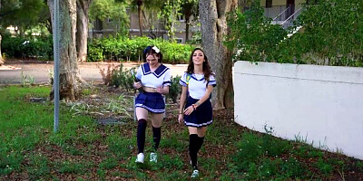 Whorey Skippers Gone Naughty and Bad with the Guard (Dani Blu, Gracie Gates, ultra-kinky bad, Brighton Blaze)