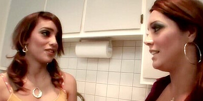 Horny redhead lesbians enjoying lesbian sex