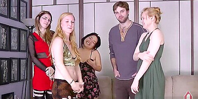 Strip game: 4 girls and 1 guy