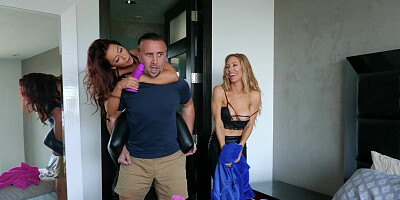Busty goddess Madison Ivy shares hard dick with her blonde friend