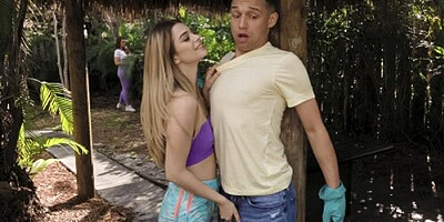 Stepmoms Gardener Surprise