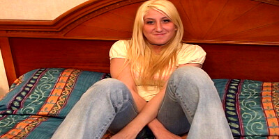 5 foot 8 18 yr old blonde with BIG tits makes her debut porn