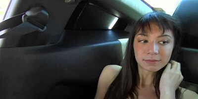 Naughty brunette is fucking her driver