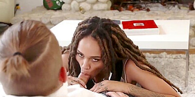 Julie Kay - Gorgeous Ebony Bangs With New Neighbor