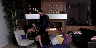 Horny stud in mask is lucky to fuck two sexy chicks at the same time