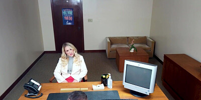 Blonde milf fucked on principals office desk