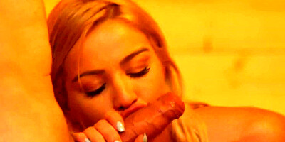 Cherry Kiss gives head and gets fucked in the sauna