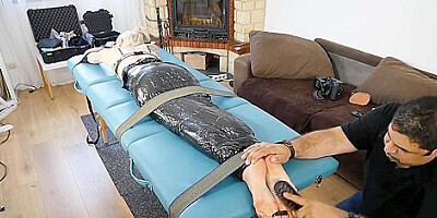 Lolahs Wrapped Tickle Torture Continues Face Down To Exha