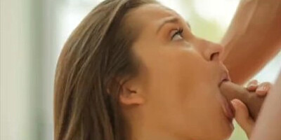 FantasyHD Slutty brunette teases and fucks poolboy