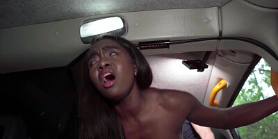 Ebony petite Blair Saenz gets fucked hard in a taxi