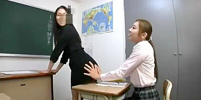 Japanese teacher gets her ass licked and fingered by her student
