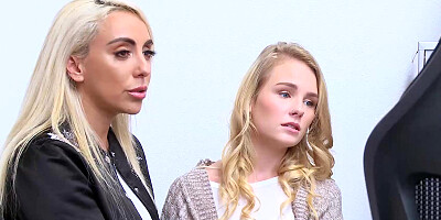 Loss Prevention Officer takes advantage of Natalie Knight and Kylie Kingston