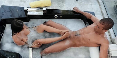 Epitome of tight and fit Abigail Mac fucking in the bathroom