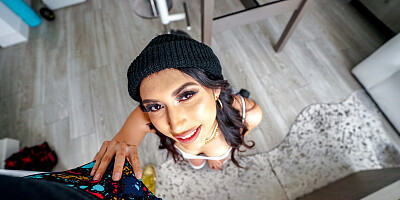 Exotic-looking brunette Penelope Woods gets nicely fucked in POV