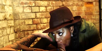 Ebony archaeologist nailed in basement by inked bruiser