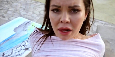 Russian beauty with big tits fucked by Spanish pickup artist