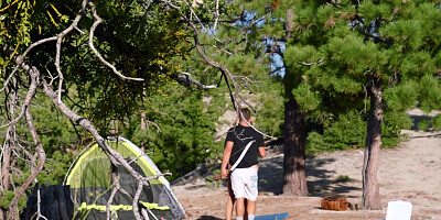 Violet Starr gives head and gets fucked all over the camping site