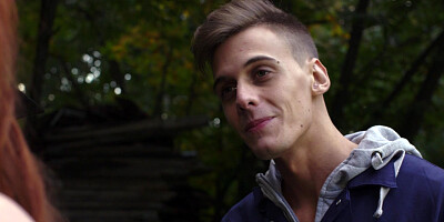 Ella Hughes got her ass fucked outside by mechanic's fat meat tool