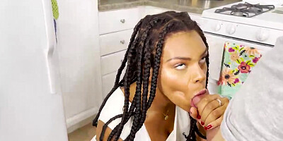 Outstanding, Ebony lady with tatted back, Halle Hayes is getting bashed and luving it a plenty of