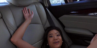 Petite asian Vina Sky revenge fuck random guy in his car