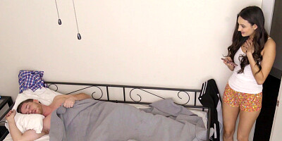 Latin stepsis was playing with big cock