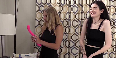 Huge-Chested coed Gabbie Carter bangs fucktoys and fat stiffy in FFM 3way