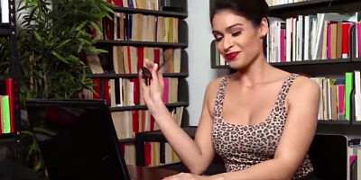 horny latina babe katana kombat pounded hard in the library 2