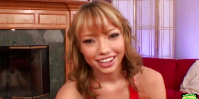 The Room Becomes Hot When Strip Teasing Asian Blonde Asks for Deep Fucking