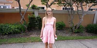 Stella Chiyoki gets picked up outdoors