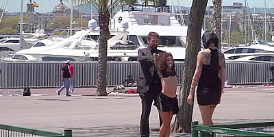 Humiliated european public nudity and kinky spanking