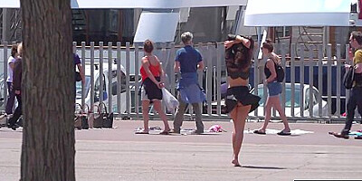 Humiliated european public nudity and kinky spanking