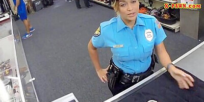 Police officer with huge boobs got fucked in the backroom