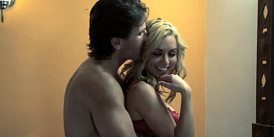 A busty chick with pointy nipples is fucked in the kitchen