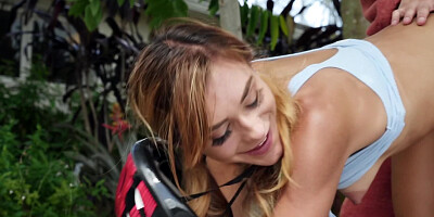 Female is horny and dirty-minded having coition for skateboard