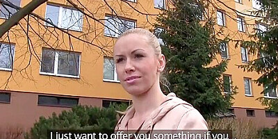 After Takes Cash In Public Blonde Fucks