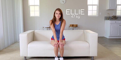 Scarcely eighteen teenage brown-haired is shrieking while getting boned, because she is about to jizz