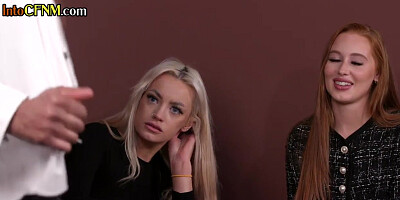 CFNM group IR cockwanking action by femdom greedy babes
