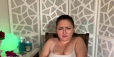 Plump damsel is fapping while witnessing animation pornography and bellowing from enjoyment during an ejaculation