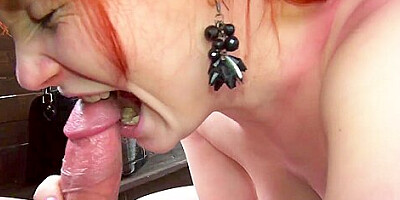 Fucking in the public park with horny redhead slut