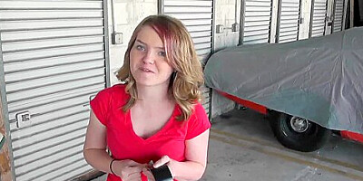 teen 18+ cutie sucking a cock for money in the garage