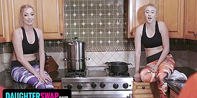 Step-daughters And Get Down On The Floor And Suck Their Stepdads Long Dicks With Zoe Parker And Kinsley Anne