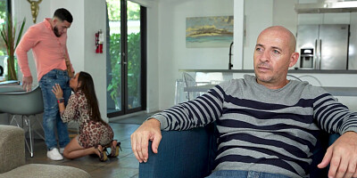 Carmela Clutch on her knees is sucking Peter Green's cock