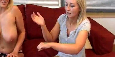 Demi & Emma have fun Unclothe Coin Throw